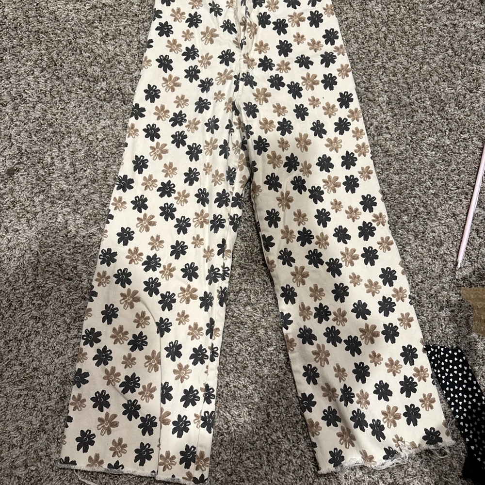 Floral Print Wide-Leg Pants
